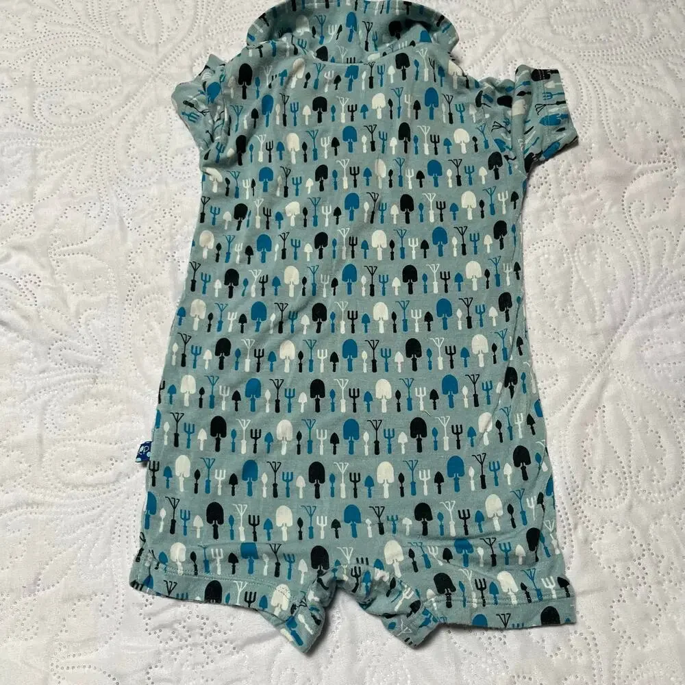 Kickee Pants Gardening Tools Romper Size 0-3m